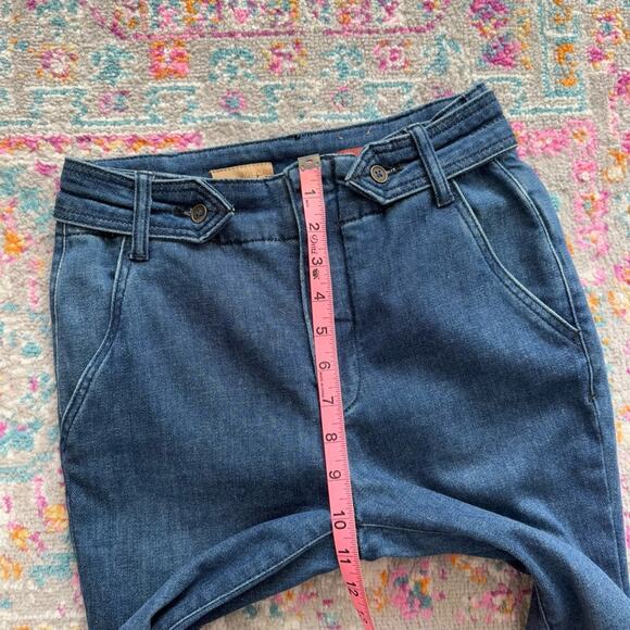 Pilcro Anthropologie Polished Mid Rise Blue Dark Wash Full Length Bootcut Jeans - Picture 13 of 15